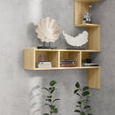 Mensola da Parete 80x20x128,5 cm Ripiani Aperti in MDF Rovere