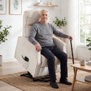 Poltrona Elettrica Alzapersona Massaggiante Relax Imbottitura in Foam e Poliestere Beige      