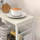Carrello da Cucina 3 Livelli 58x18,5x87 cm in Truciolato e Acciaio Bianco