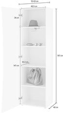 Armadio 1 Anta 63x40x187,2 cm Arco Bianco Lucido