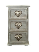 Cassettiera in Legno 3 Cassetti 29x22H55,2cm Demetra Cuore