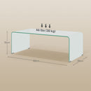 Tavolino da Salotto in Vetro Temperato Design Monoblocco Moderno 100x50x35 cm  