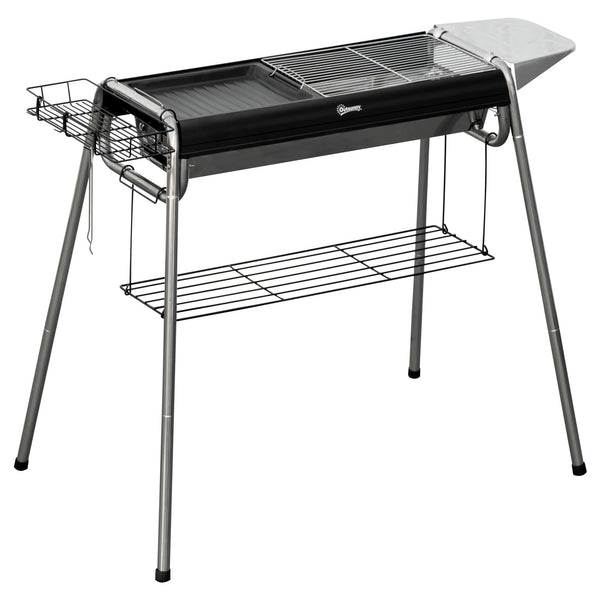 Barbecue a Carbone Carbonella 96x61x72 cm in Acciaio Nero acquista