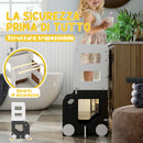 Scala Montessori 4 in 1 con Lavagna e Set Tavolo Sedie Legno Bianco 58x46x92cm      