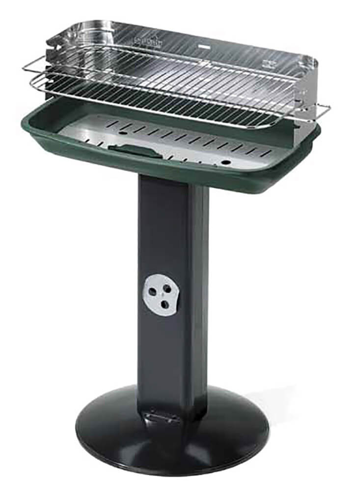 Barbecue a Carbone Carbonella in Acciaio Bauer Venus Inox Nero e Verde