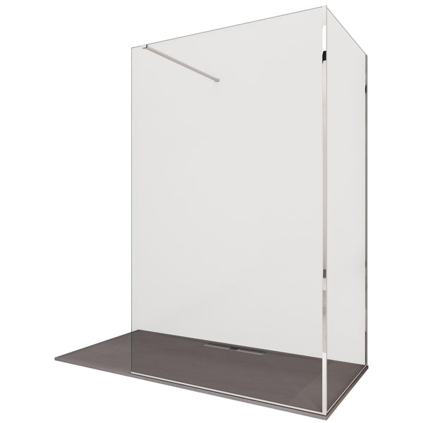 Box Doccia Parete Walk-In 2 Lati in Cristallo Trasparente 8 mm H195 Bonussi Aurore Varie Misure sconto