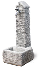 Fontana da Giardino Senza Rubinetto in Cemento Granulato di Marmo Zambla Grigio