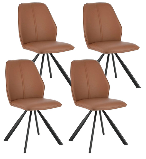 Set 4 Sedie 44x62x88h cm Maxwell Pu Cognac acquista