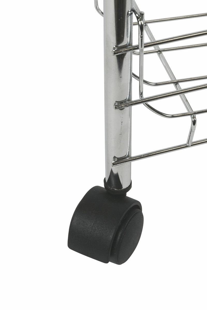 Carrello da Cucina 3 Ripiani 40x26x62 cm in Metallo Cromato