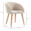 Set di 2 Sedie da Pranzo Stile Scandinavo 55x56x74 cm Imbottite in Tessuto Beige      