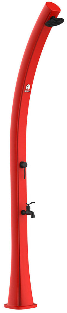 Doccia Solare da Giardino 22L Miscelatore e Lavapiedi Sined Sole Rossa