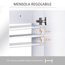 Pensile da Bagno 2 Ante Specchio in MDF 80x15x60 cm  MoreMorning Bianco