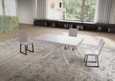 Tavolo Allungabile 160-244x80x74 cm Niket Bianco Frassino Gambe Bianche