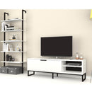 Parete attrezzata porta tv e libreria Way bianca