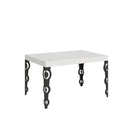 Tavolo Allungabile 140-400x90x77 cm Karamay Bianco Frassino Telaio Antracite 