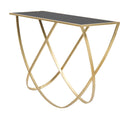 Console Ring 120x40x79 cm in Ferro MDF e Specchio Nero e Oro