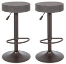 Set 2 Sgabelli Regolabile 35x35x64/85 cm Piper in Ecopelle Grigio Scuro Vintage