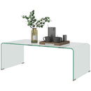 Tavolino da Salotto in Vetro Temperato Design Monoblocco Moderno 100x50x35 cm  