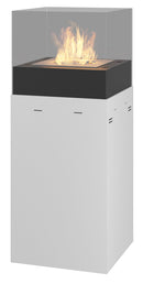 Camino a Bioetanolo da Pavimento 36x36x85 cm Instate 850 Bianco con Vetro