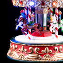 Giostra Giostrina Natalizia con LED Musica Decorazione Addobbo di Natale 19x22 cm