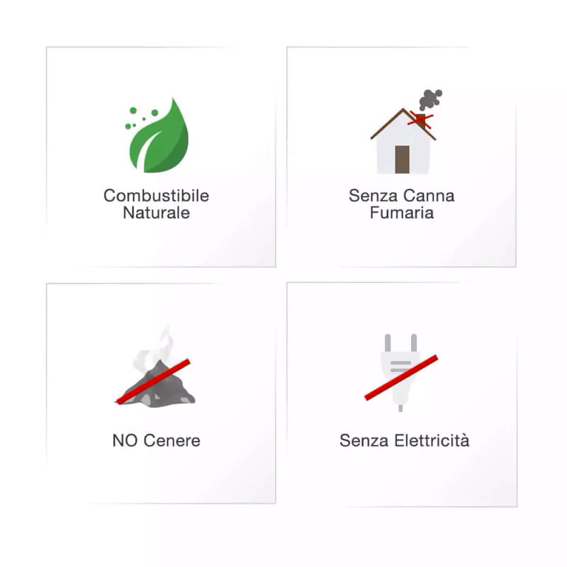 Camino a Bioetanolo da Pavimento 95x28x87 cm Flig Trenton Light Bianco