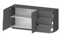 Credenza 2 Ante 180x44x86 cm Pongo 2A 3C Grigio Antracite Opaco  