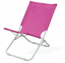 Sedia Mare Spiaggina Pieghevole in Metallo Palma Fucsia