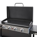 Piastra di Cottura Plancha a Gas 140x54,5x96 cm Potenza 10 kW con Coperchio in Acciaio Nero      