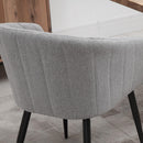 Set 2 Sedie Imbottite 62x56x76 cm in Tessuto Effetto Lino Grigio Chiaro