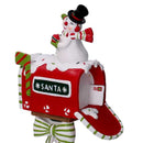 Cassetta posta resina con pupazzo di neve rosso cm 14x7,5xh35,5