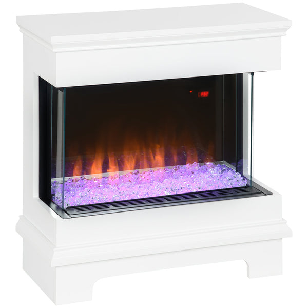 online Camino Elettrico da Pavimento 61x28x66,5 cm Effetto Fiamma 2000W Bianco