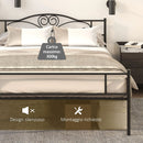 Struttura Letto Una Piazza e Mezzo 140x200 cm in Acciaio con Doghe Integrate Nero