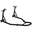 Cavalletto Anteriore per Moto 70x47x34,5 cm con Tappetino Antiscivolo e Adattatori Regolabili Capacità 200 kg in Acciaio e PP      