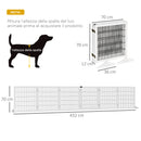 Cancelletto di Sicurezza per Cani di Piccola/Media Taglia 432x36x70 cm 6 Pannelli Pieghevoli in Legno e Acciaio Bianco