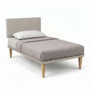 Letto 1 Piazza e Mezza con Rete Rivestita Similpelle Tortora Tessis Testata Flat Varie Misure