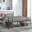 Struttura Letto Matrimoniale 160x200 cm in Acciaio con Doghe Integrate Nero