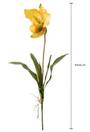 Set 3 Rami Artificiali Orchidea 64 cm Scarpetta con Foglie 