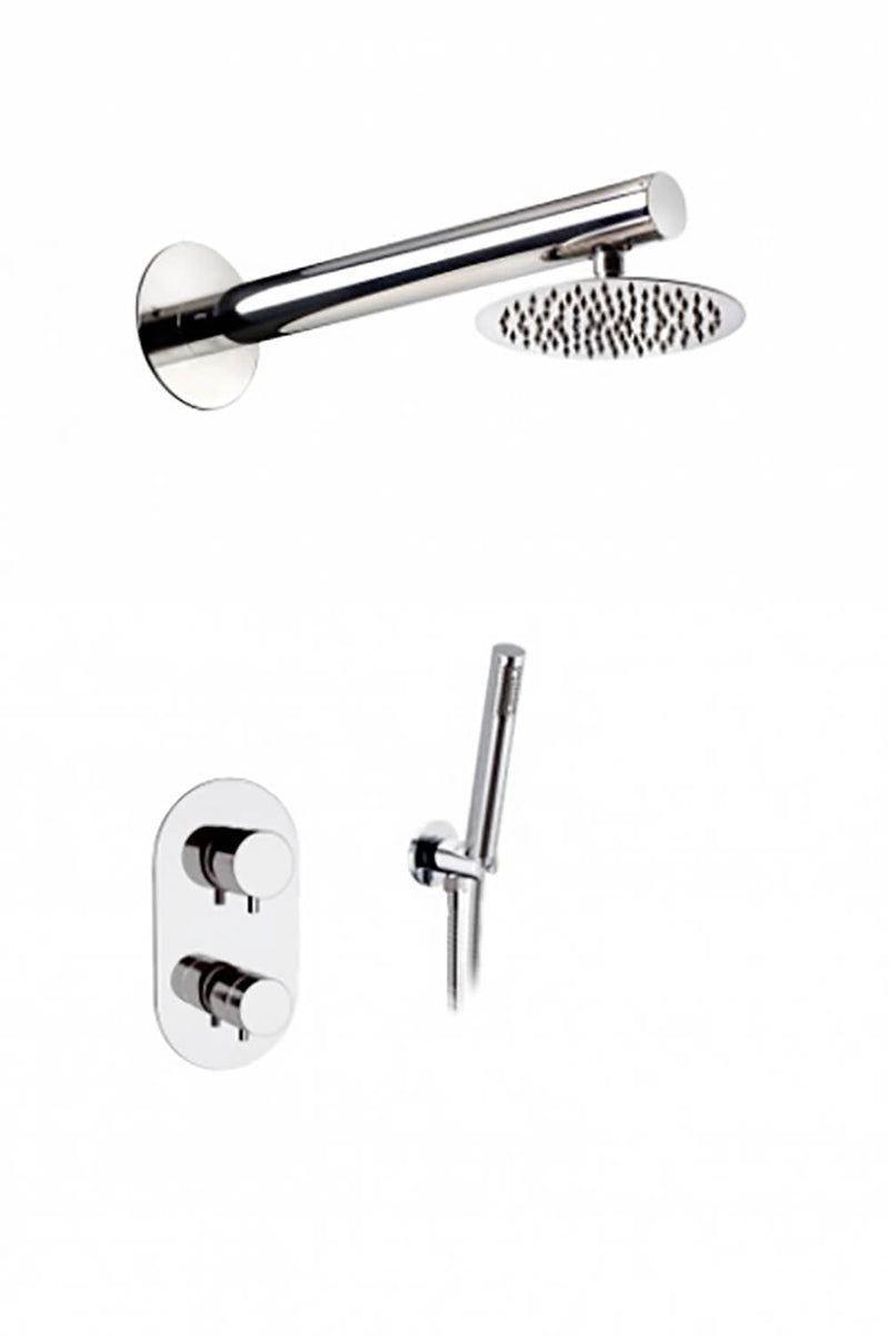 Braccio Doccia Bagno Deviatore Miscelatore e Doccetta in Acciaio Ama Luxury Aurora