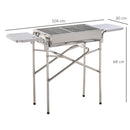 Barbecue a Carbone Carbonella BBQ Grill con Piano d'Appoggio in Acciaio Inox 