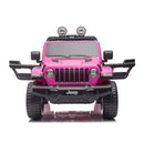 Macchina Elettrica per Bambini 12V 2 Posti con Licenza Jeep Wrangler Rubicon Rosa