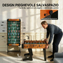 Calcio Balilla Pieghevole 118x107,5x78 cm con Impugnature Antiscivolo 2 Palline e Segnapunti in MDF Marrone      