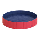 Piscina per Animali Domestici in Plastica Bordo Stabile Ø160x30 cm Rossa 