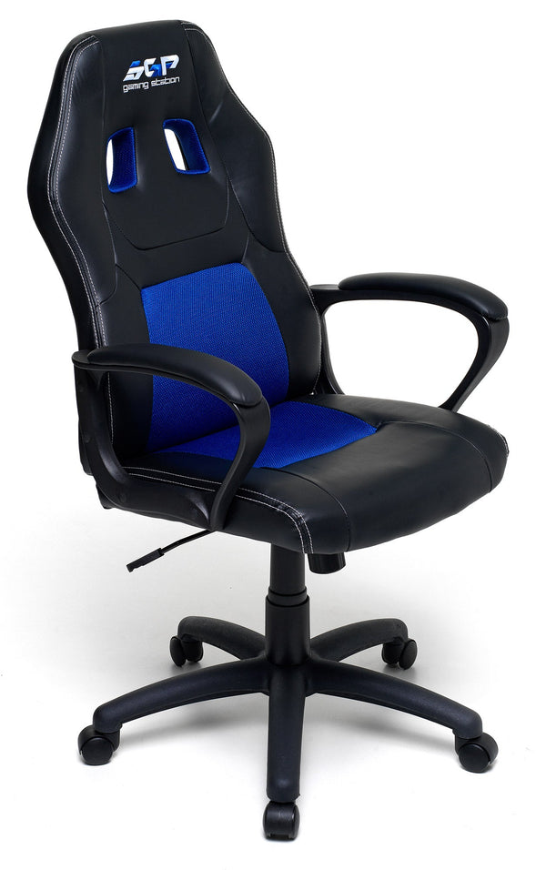 prezzo Sedia da Gaming Ergonomica 62x60x113 cm in Similpelle Nero e Blu