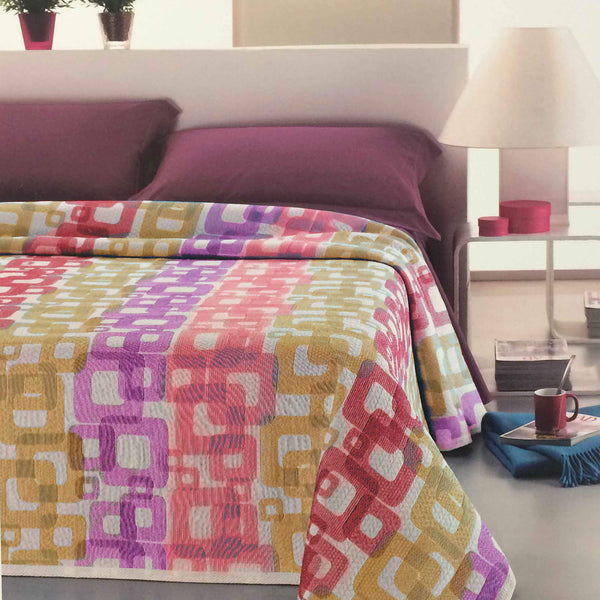 Copriletto in Misto Cotone Cober Leros Multicolore sconto