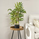 Pianta di Bambù Artificiale Alta 60 cm con Vaso in Cemento Ø15x12,5 cm in Poliestere e PP Verde      
