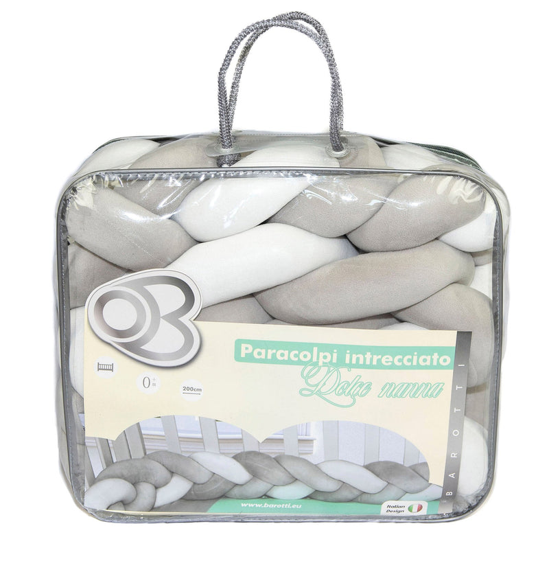 Paracolpi Treccia per Culla Riduttore 2m  Dolce Nanna Grigio