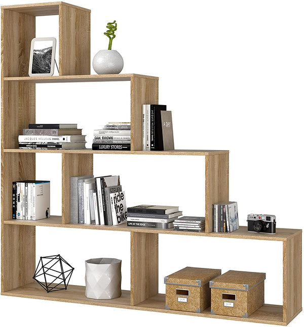 sconto Libreria di Design 145x29x145 cm Scaffale in Legno Rovere