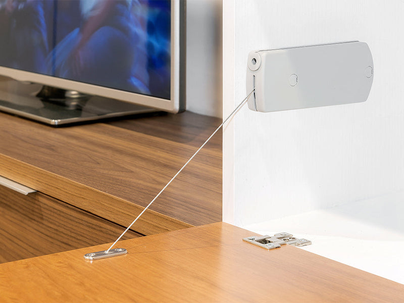 Meccanismo per Ante a Ribalta Microwinch Forza 6 Kg Plastica Grigia Acciaio e Tecnoplastica Emuca