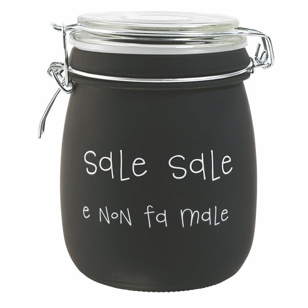 Barattolo Sale con Scritta Ø10,8x17,3 cm in Vetro con Chiusura in Metallo VdE Tivoli 1996 prezzo