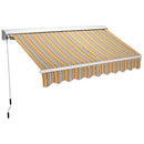 Tenda da Sole Semicassonata 200x300 cm Tessuto in Poliestere Riga Gialla